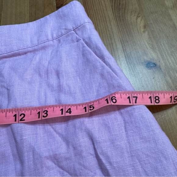 A&F Linen & Cotton Scalloped High Waist Shorts Pockets Feminine Sweet Summer - Picture 9 of 12